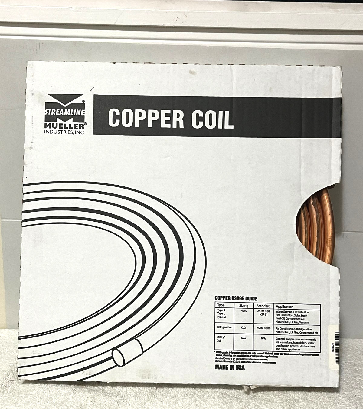 Mueller Streamline 20ft Copper Coil UTILITY 1/2″ODX 20 FT. UT08020