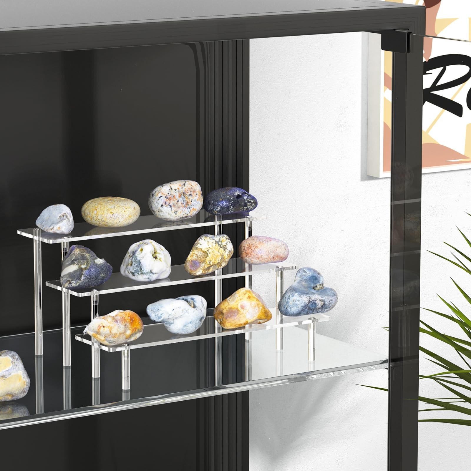 3 Tier Acrylic Display Risers, Large Perfume Organizer Stand, Clear