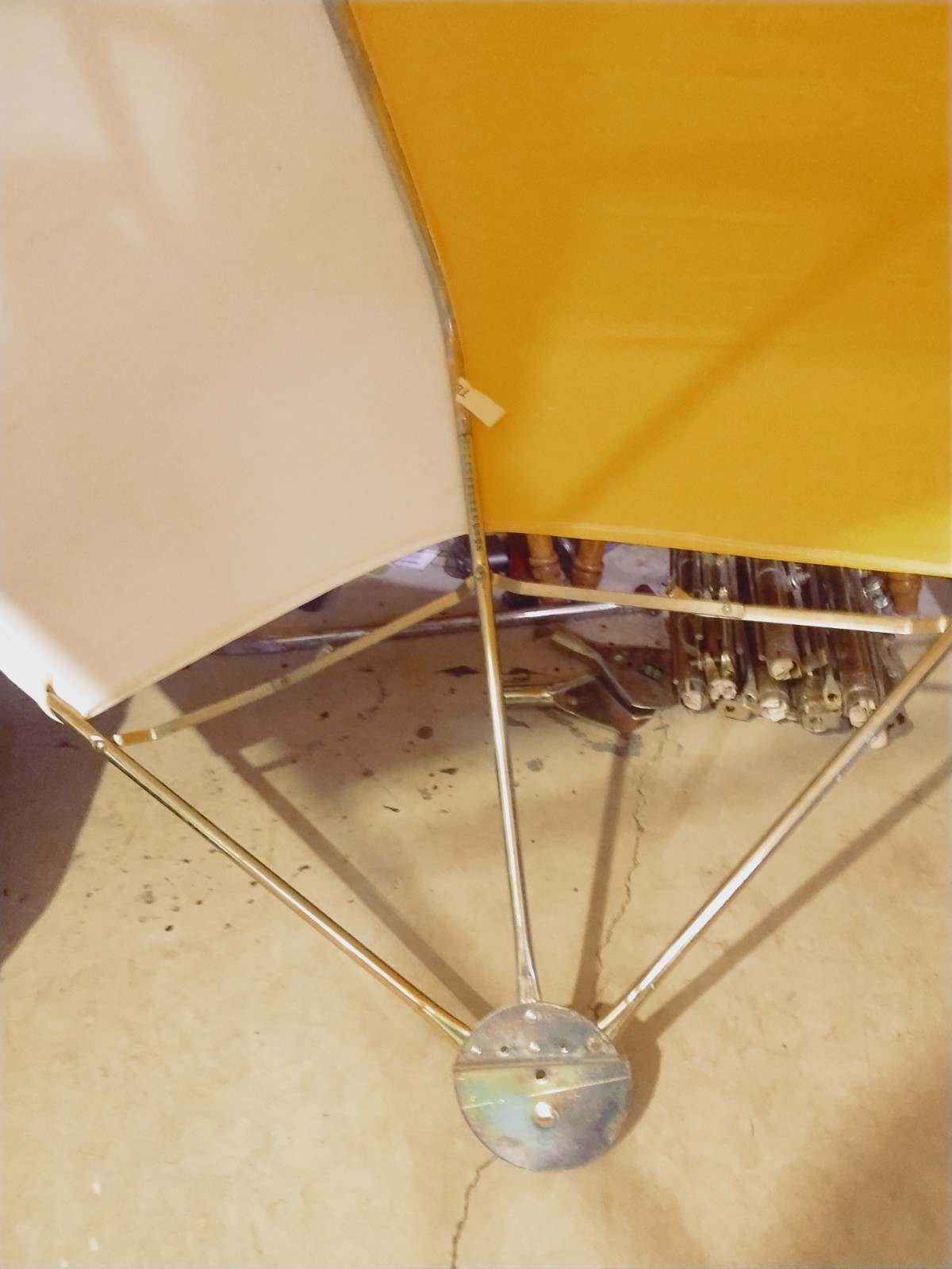 BUGGY TOP Umbrella TRACTOR 3 Bow Frame Yellow White Canopy Minneapolis Moline 40