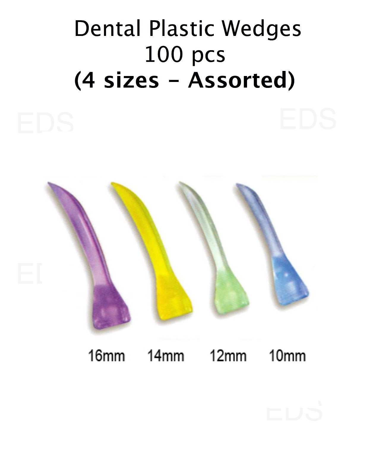 Dental Plastic Wedges – 100 pcs – (4 sizes – Assorted)