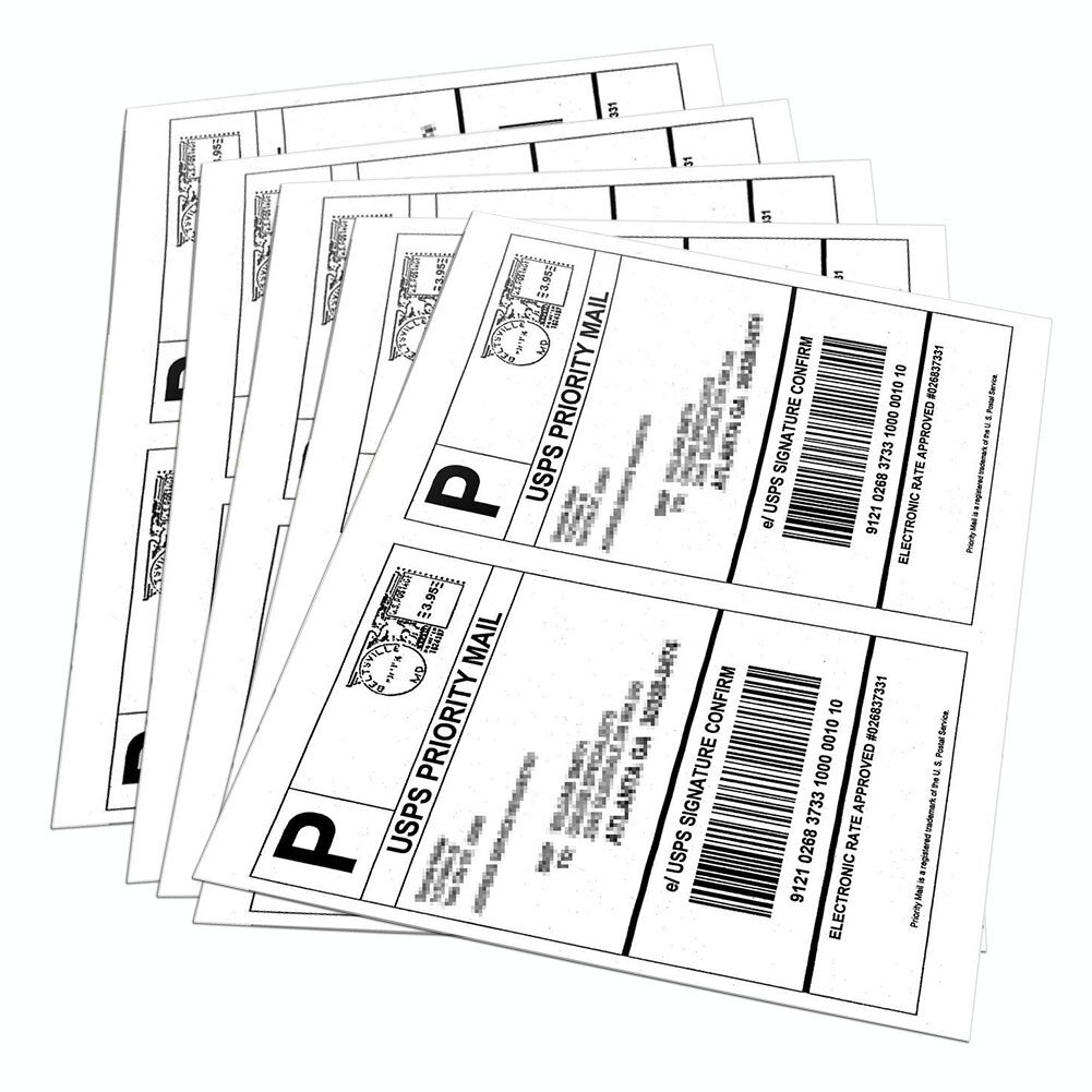 200-6000 Half Sheet 8.5×5.5 Shipping Labels Self Adhesive For inkjet laser