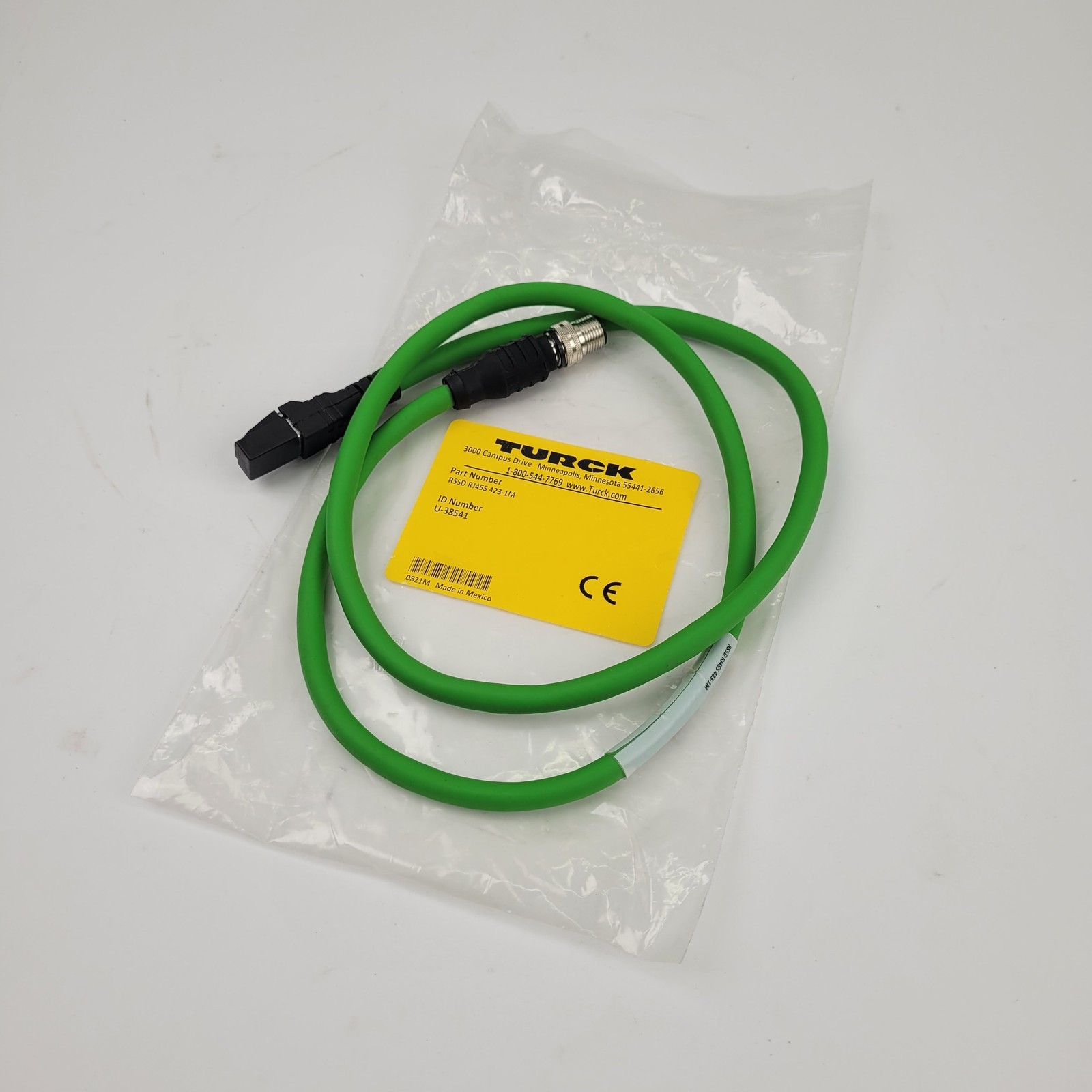Turck RSSD RJ45S 423-1M Network Hybrid Cable, 4 Pin Male To RJ45S, 1M, U-38541