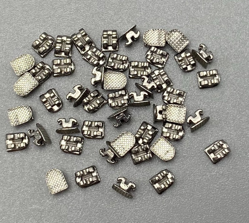Dental Orthodontic Bracket Braces In Bulk Mini Roth 022 Slot Hooks 345 Metal
