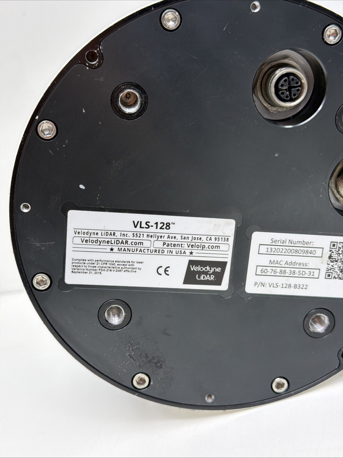 VELODYNE VLS128_T HIGH-PRECISION LIDAR VLS-128 P/N: VLS-128-B322 (AS IT IS)