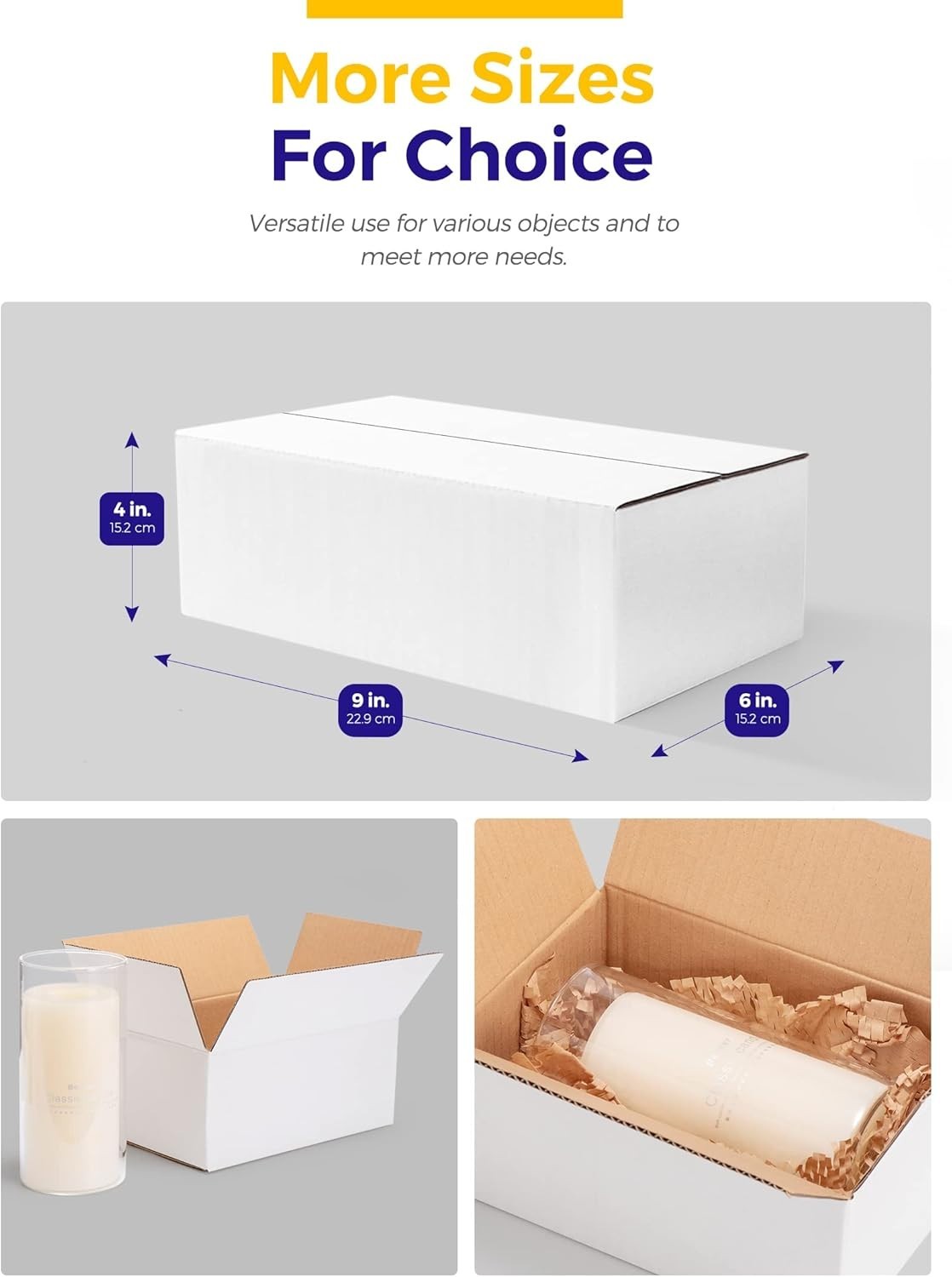 White Shipping Boxes Cardboard Corrugated Mailing Boxes Packing 9X6X4” 25 Pack