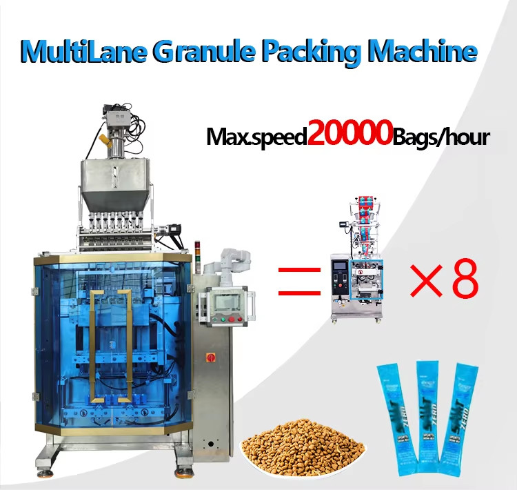 Multi-lane Automatic 5 -10 Grams Sugar Stick Sachet Packing Machine