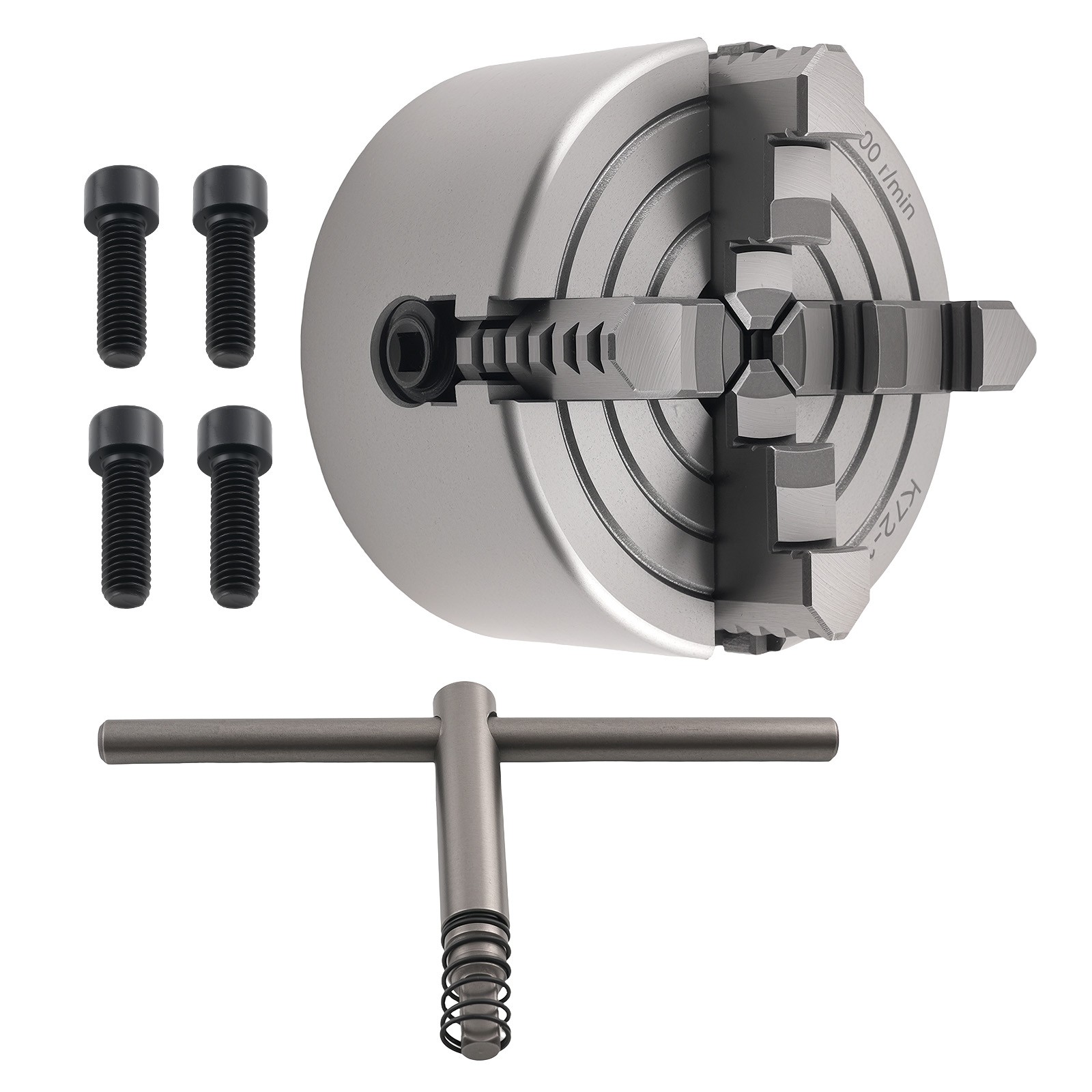 K72-100 100mm 4 Jaw Self Centering Chuck 3.93″ Metal Lathe Cast Iron K72100