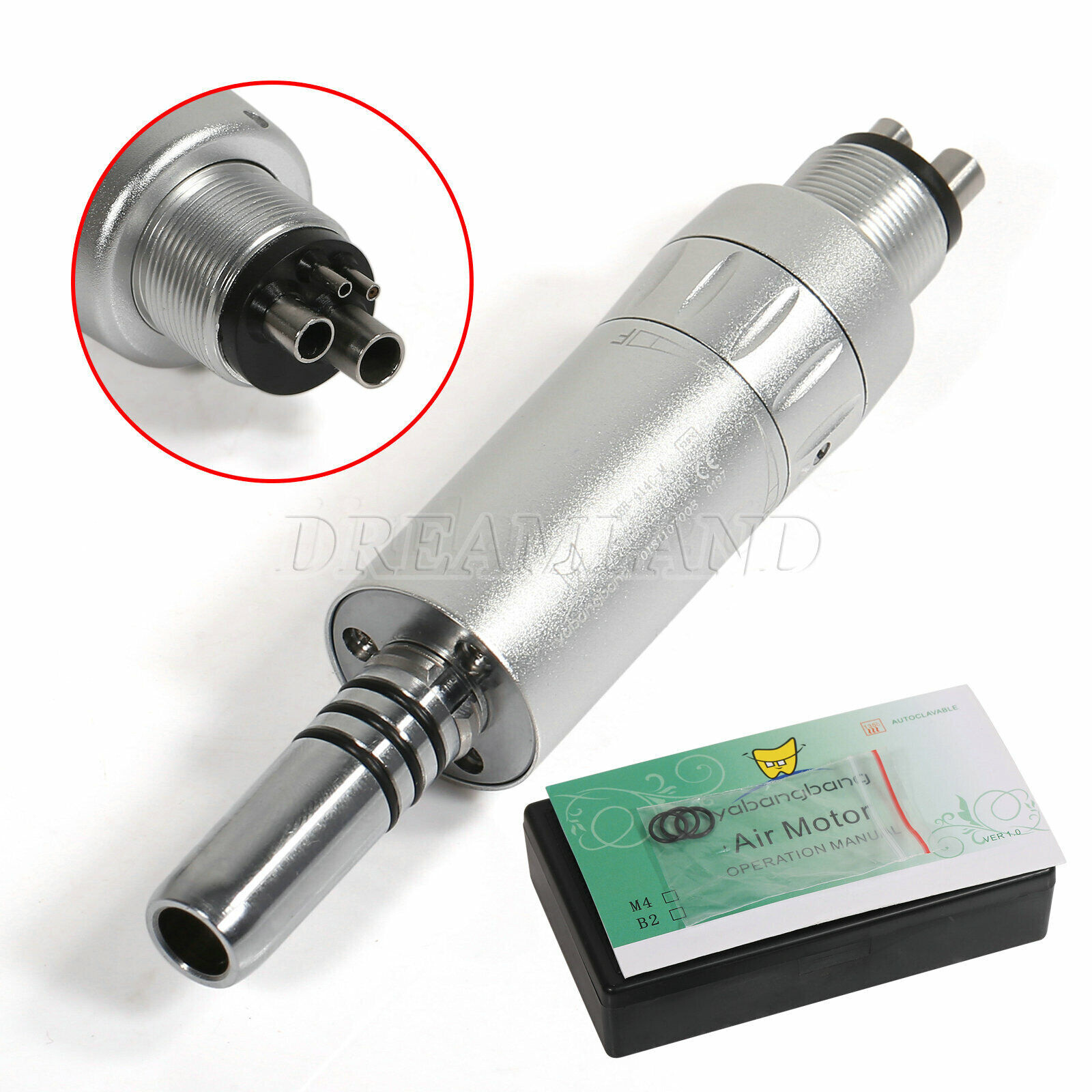Dental low slow speed straight handpiece/ contra angle / air motor 4Hole Black