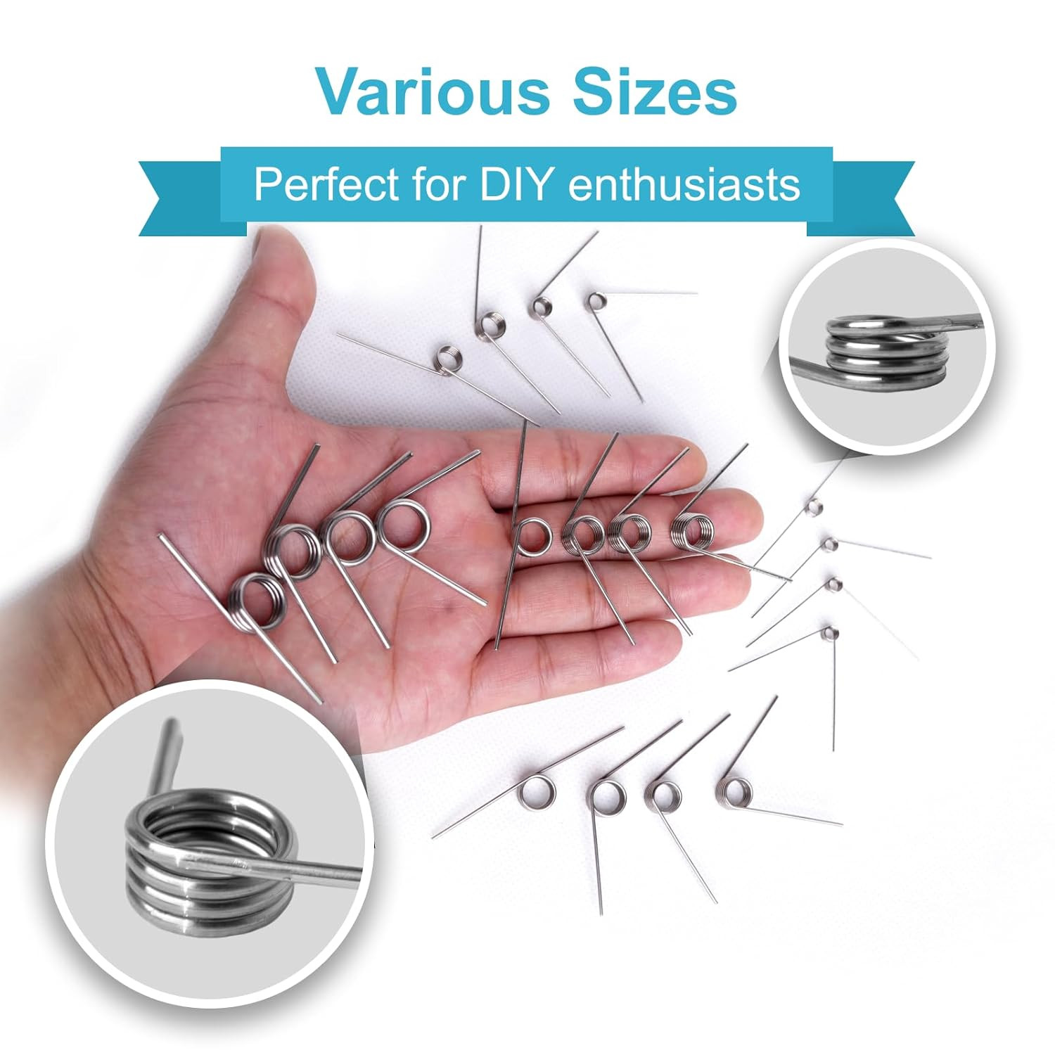 80PCS Torsion Spring Assortment Kit, 20 Sizes 60/90/120/180 Degree Stainless Ste