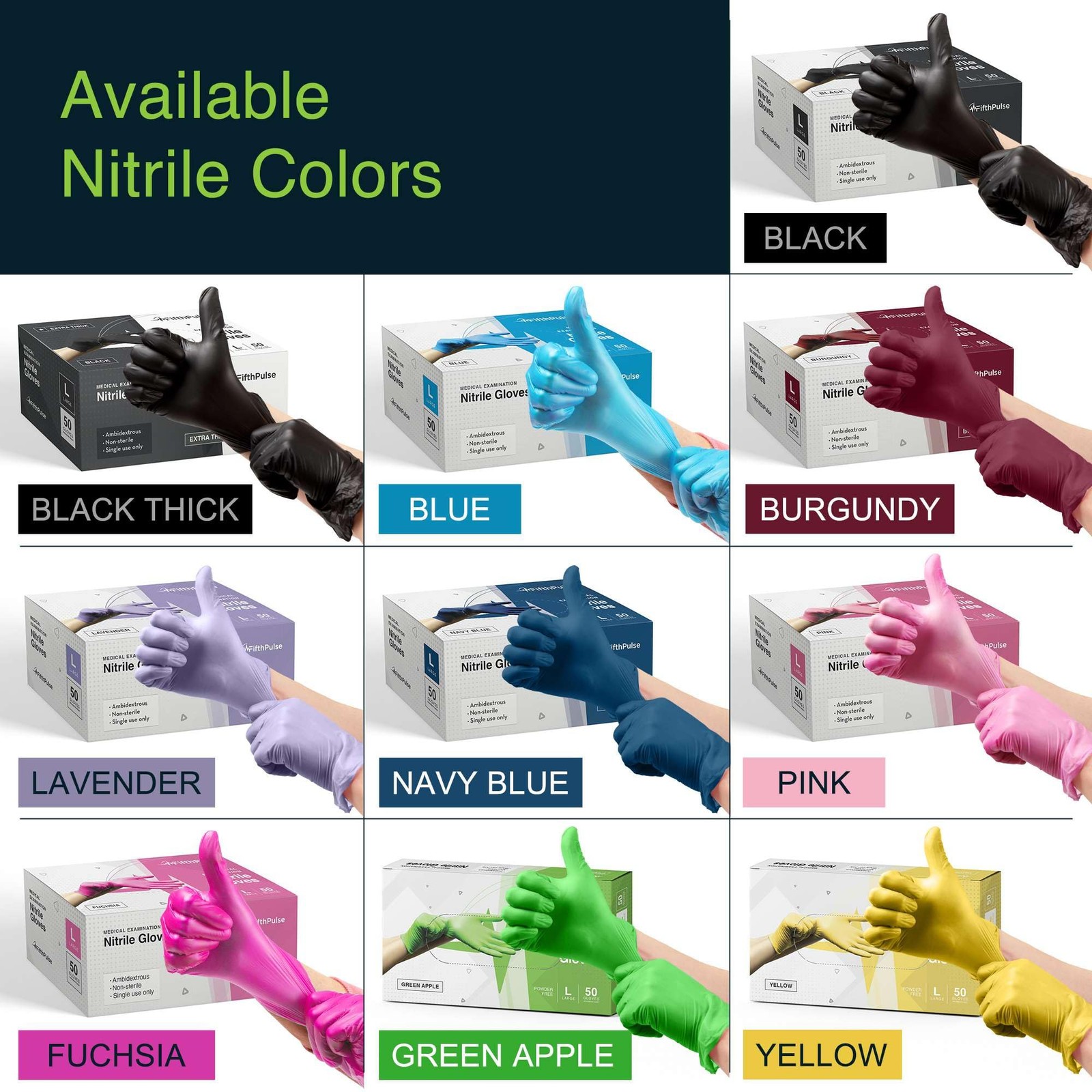 Fuchsia Hot Pink Nitrile Disposable Gloves 3 Mil Nitrile Powder and Latex Free