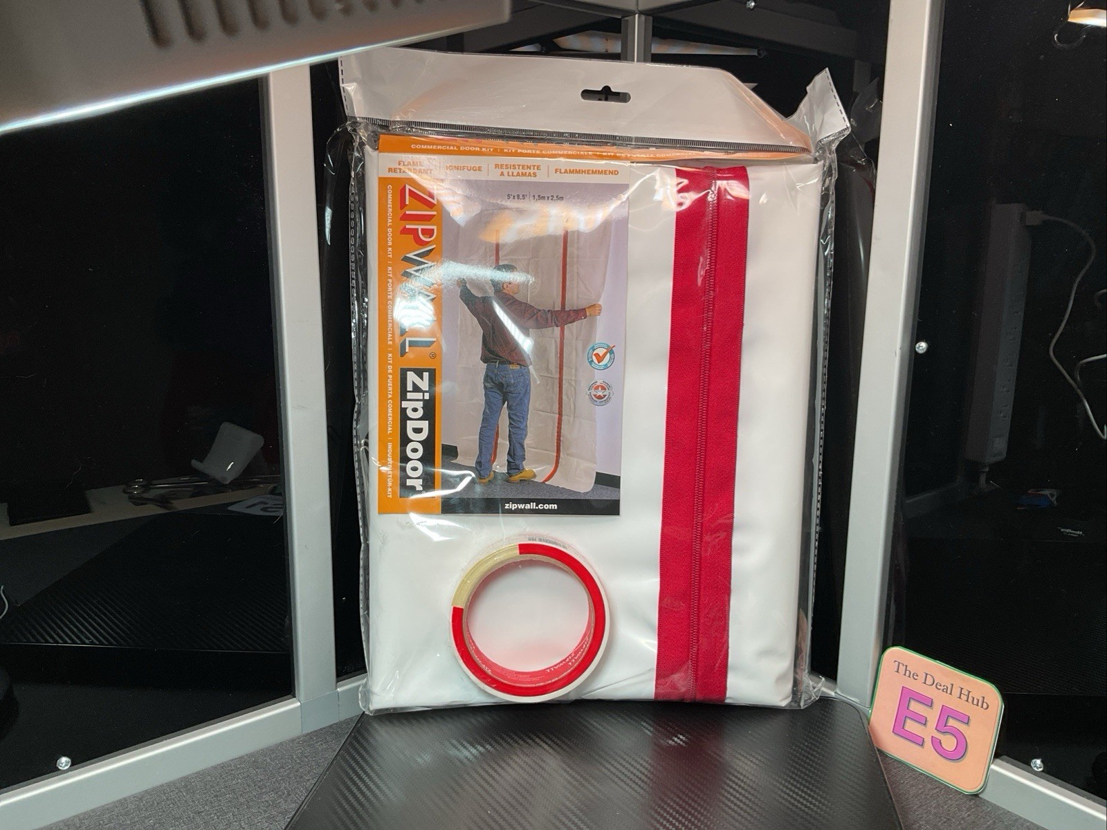 Zipwall 1850072D 5 ft. W X 8.5 ft. L X 4 mil Plastic Door Kit 1 pk