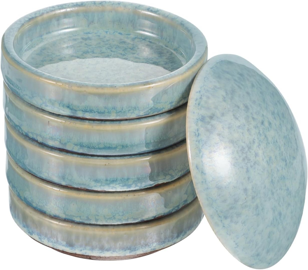 5-Layer Stackable Ceramic Paint Palette, Round Porcelain Watercolor Mixing Trays