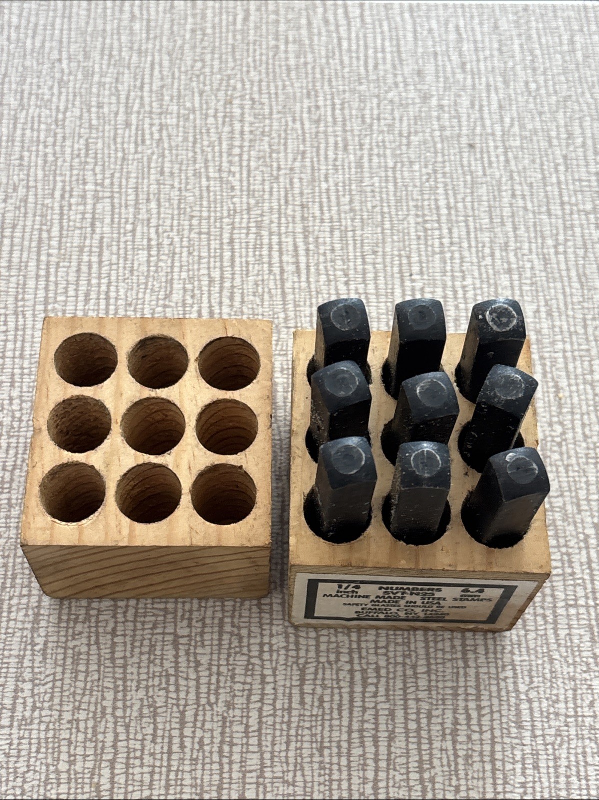 EMED 1/4 X6.4mm Numbers SVT-N25 Machine Made Steel Stamps USA