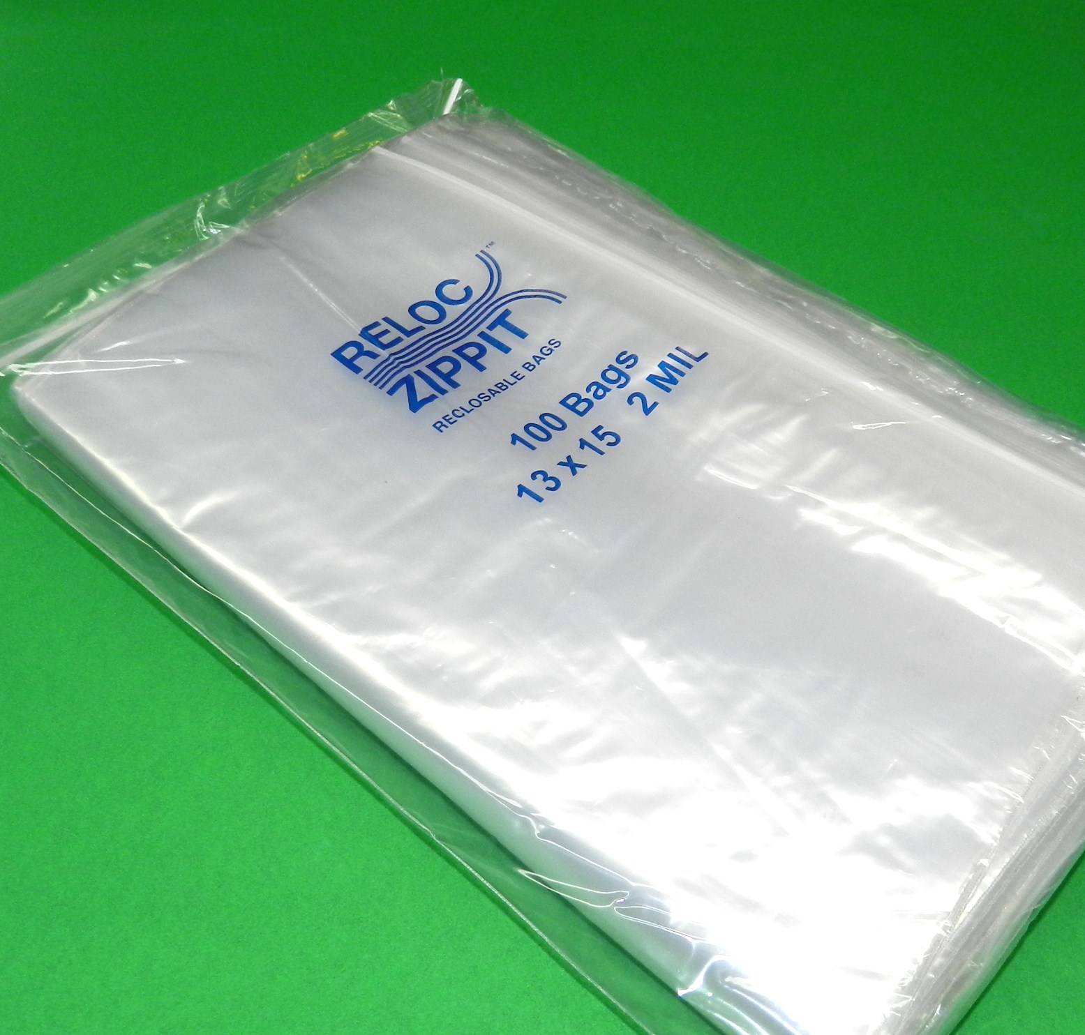 Large Reloc Zippit 13 x 15″ Clear Reclosable Bags Top Lock 2mil Jumbo Size 100pc