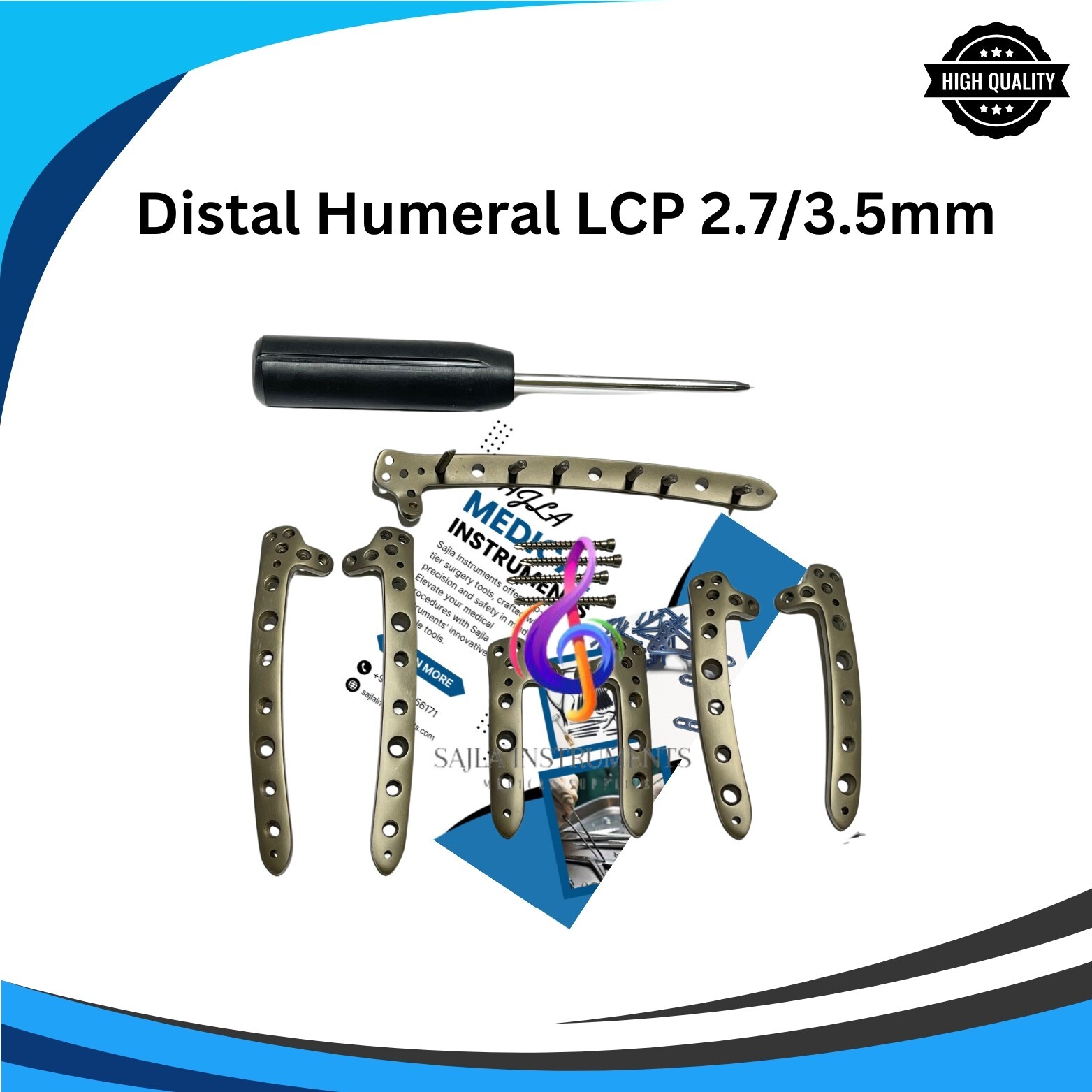 NEW DISTAL HUMERUS SUPPORT LCP L/R 2.7/3.5mm ORTHOPEDIC INSTRUMENTS by SAJLA