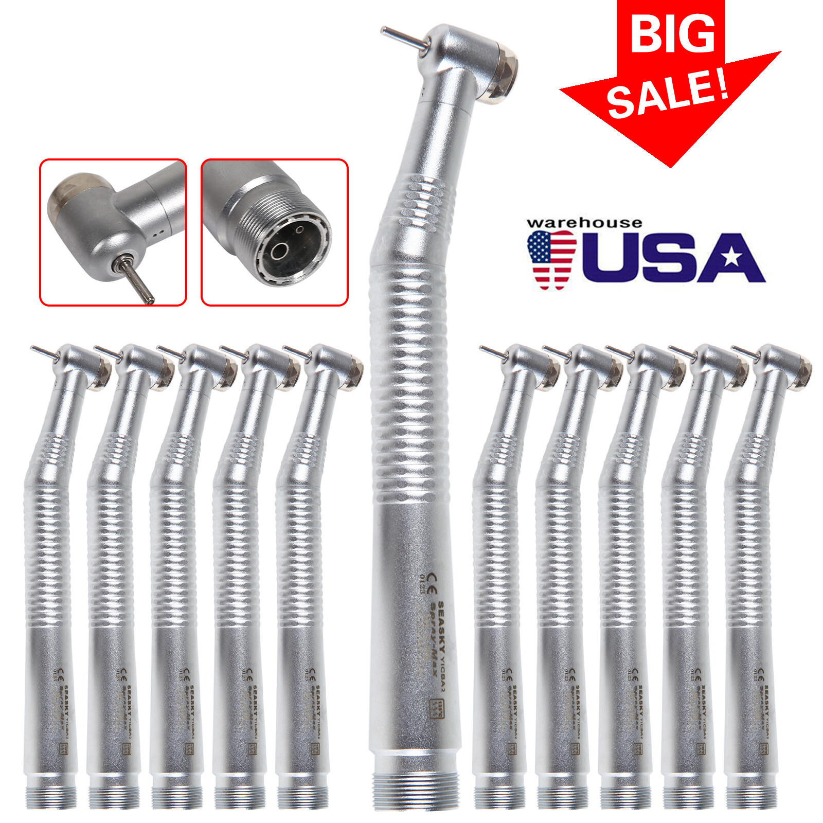 Seasky Dental NSK Style High Speed Turbine Handpiece Push 2/4 Holes Y1BA4/Y1BA2
