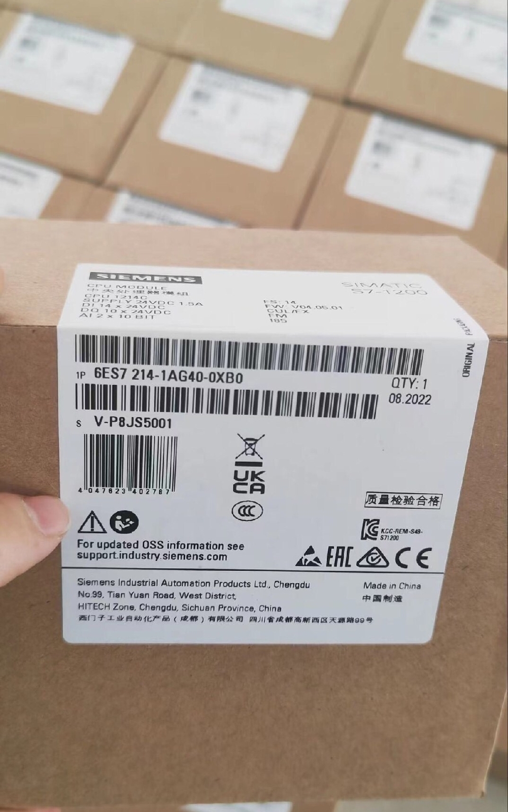 New Siemens 6ES7214-1AG40-0XB0 SIMATIC S7-1200 CPU 1214C Module Expedited Ship