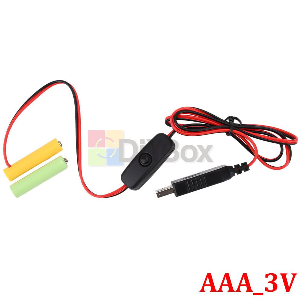 USB 5V to 3/4.5/6V Battery Eliminator Replacement AA AAA Battery Power Supply