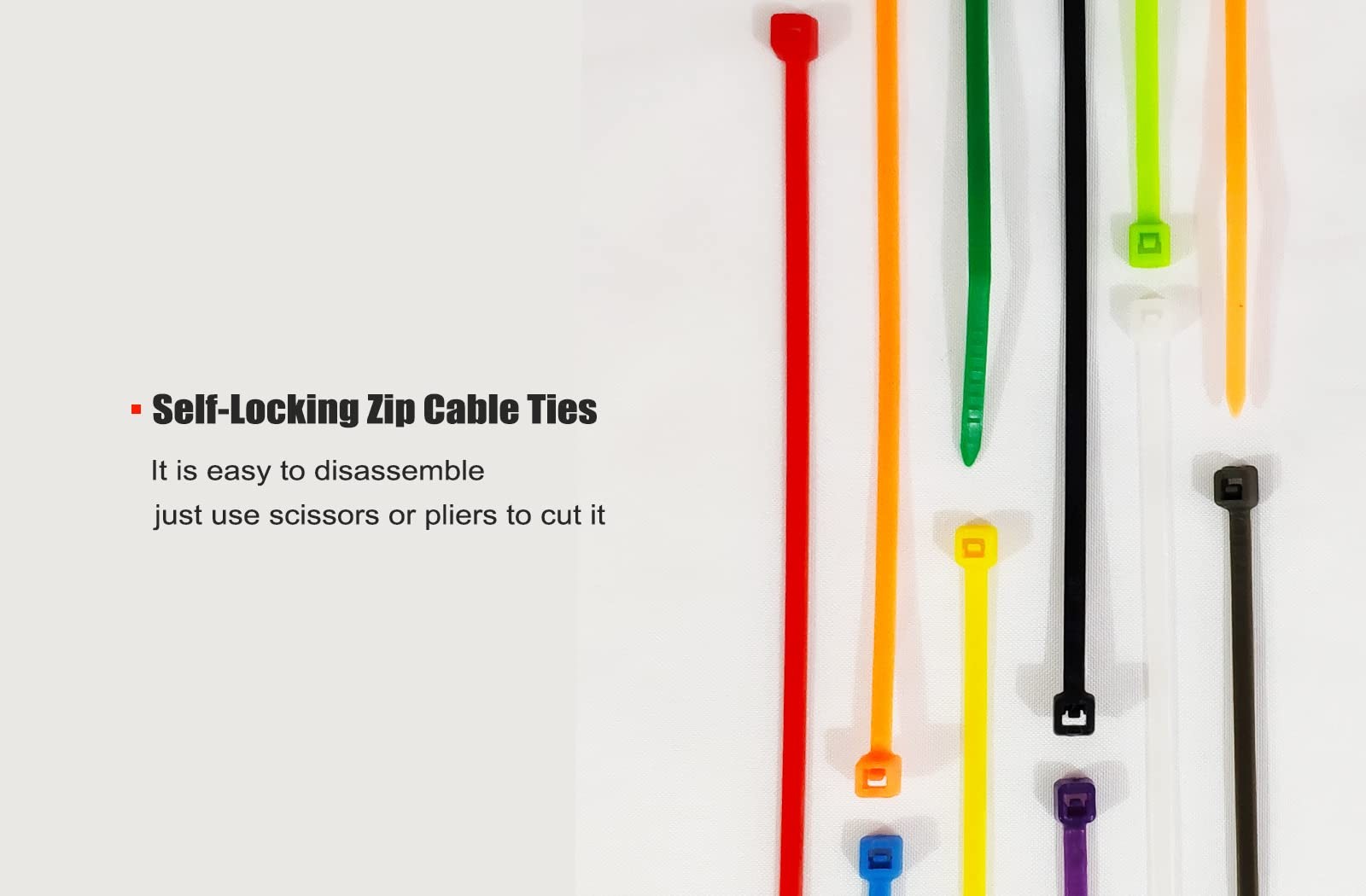 600Pack 8 Inch Multi Colors Heavy Duty Cable Zip Ties for Indoor and Outdoor Use