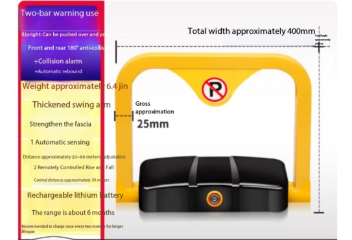 Car Park Lock: Garage Post—No Drilling Required, Automatic Lift, Reinforced