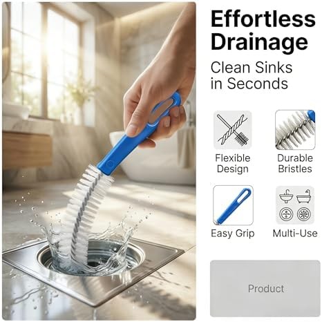 Flexible Drain Cleaning Brush Set, Long Pipe Cleaner for Kitchen Sink, Shower, T
