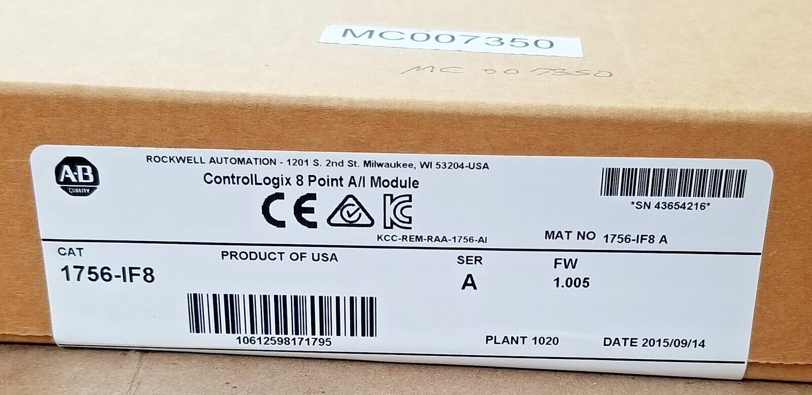 Surplus NEW SEALED BOX Allen-Bradley 1756-IF8/A ControlLogix 8 Point A/I Module