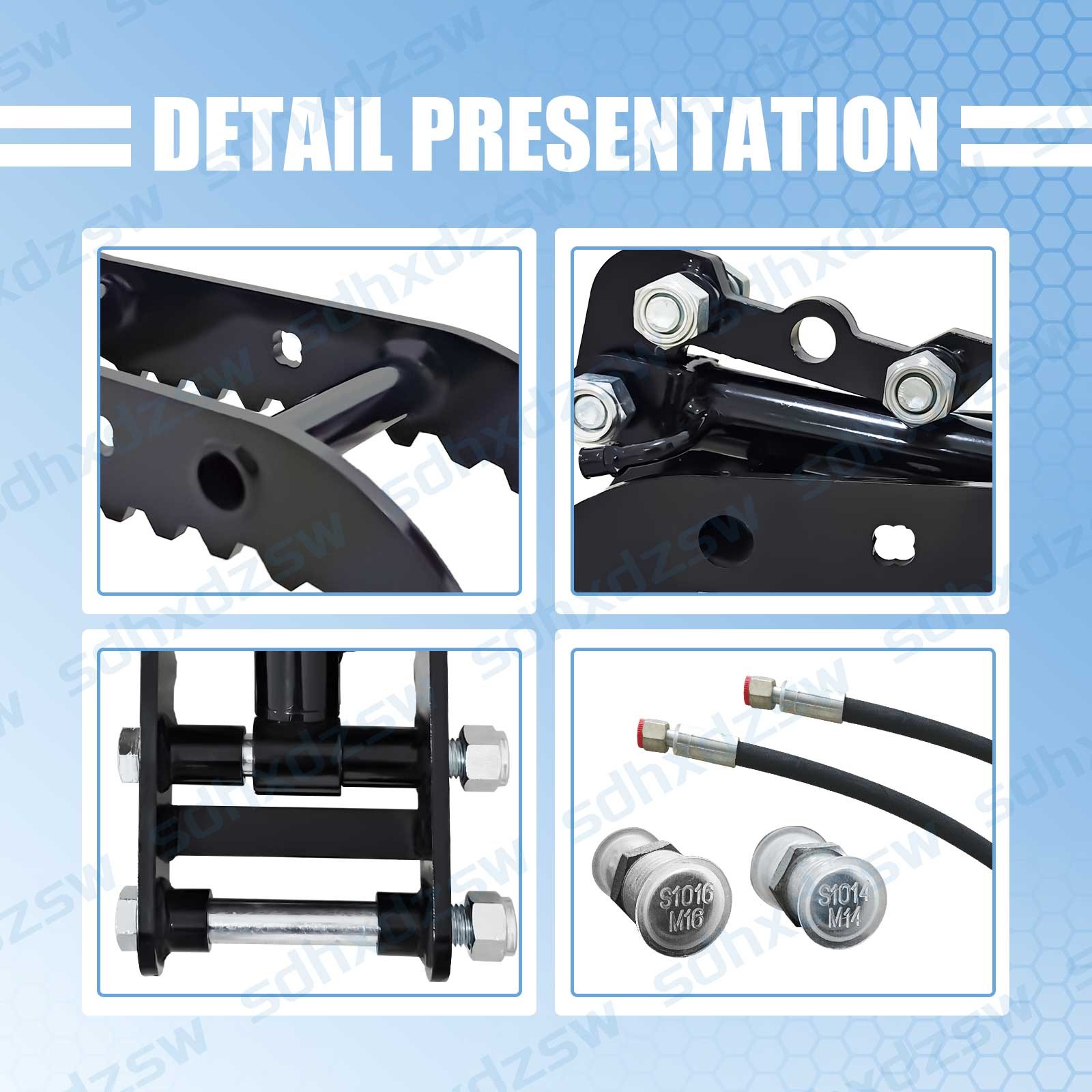 L-Shaped Bracket Hydraulic Thumb Clip For Mini Excavators Attachments 3-Holes