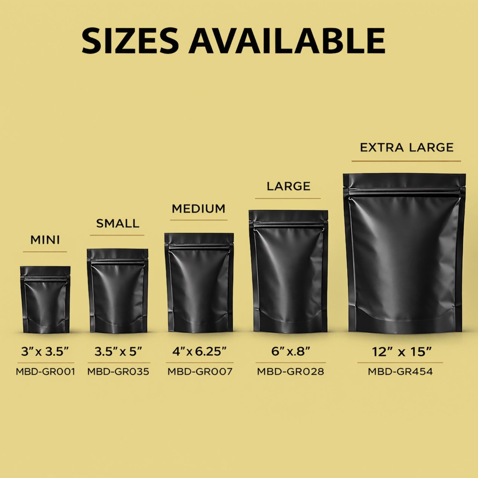 12 Pack Extra Large (12” x 15”) Retail Packaging Pouches