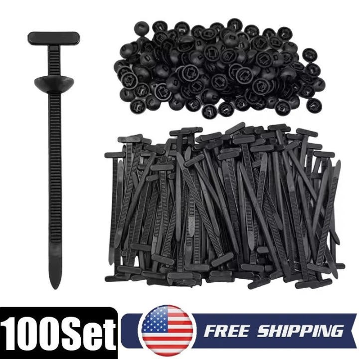 100 PCS Nylon Universal Cable Tie Buckle，Heavy Duty Self-Locking Zip Ties Holder