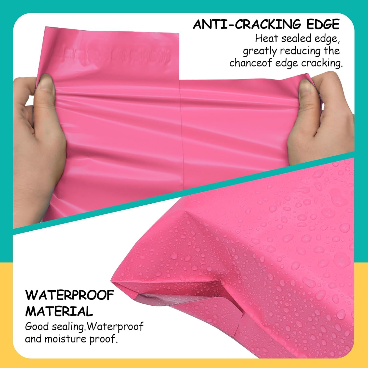 100PCS Poly Mailer 10×13″ Self-adhesive Plastic Shipping Mailing Bags Muti-color