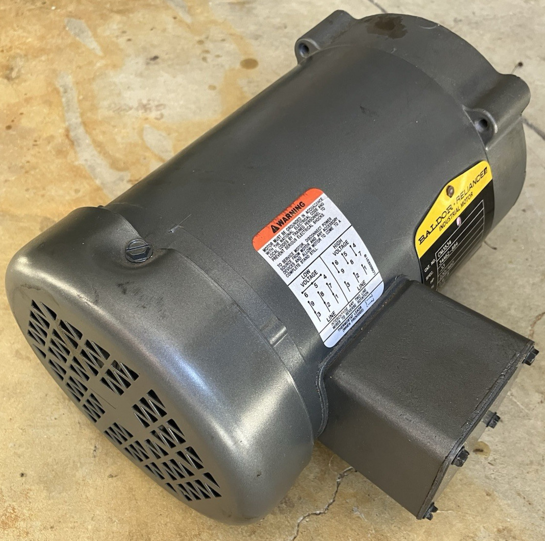 Baldor CM3534 Electric Motor .33 hp 1725 RPM 56C Frame 3 Phase