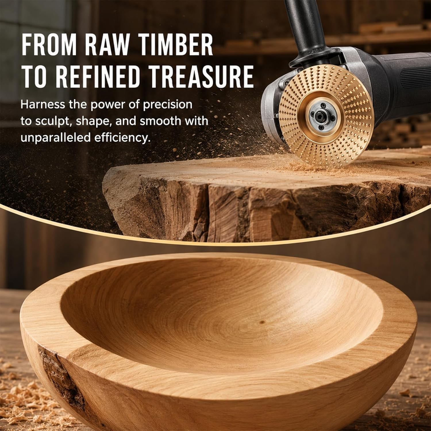 3Pcs Wood Shaping Wheel with Reducer Bushings For 4 4.5 Inch Grinder