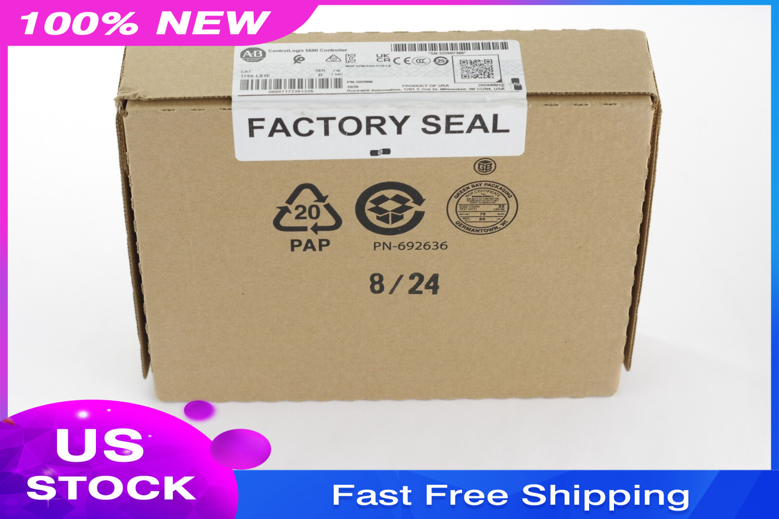 2024-25 Allen-Bradley 1756-L81E /B ControlLogix Processor – New Suplus (Sealed)