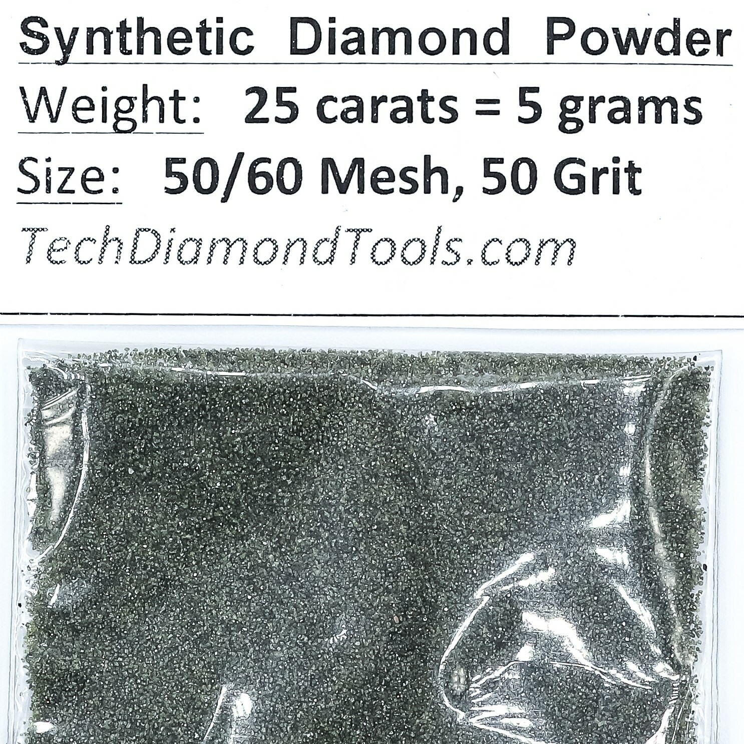 TechDiamondTools Diamond Powder 50 Grit 300-250 Microns, 25 Carats = 5 Grams