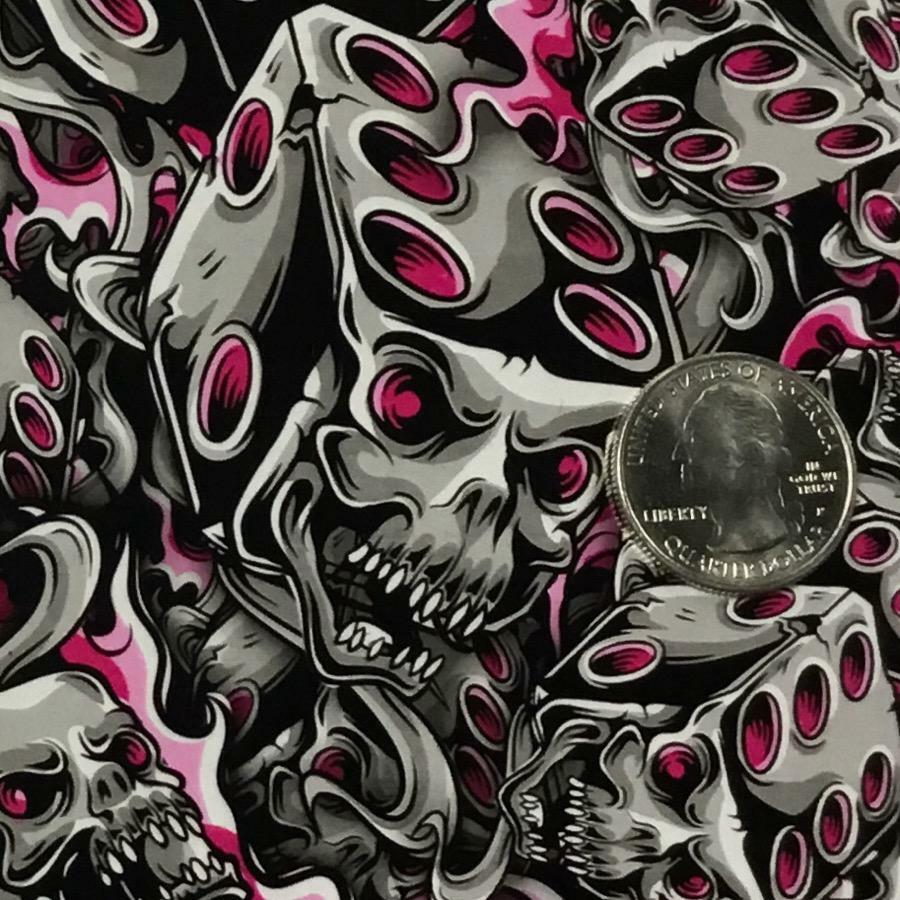 Hydrographic film Hot Pink Flaming Dice Skulls hydro dipping 7′ x 20″ hydro dip
