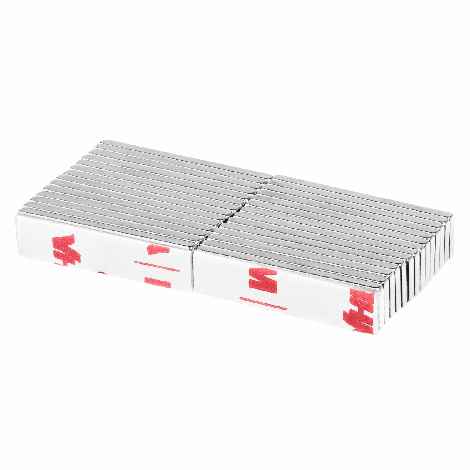 1 x 1/4 x 1/16 Inch Neodymium Bar Magnets N42 with Adhesive (28 Pack)