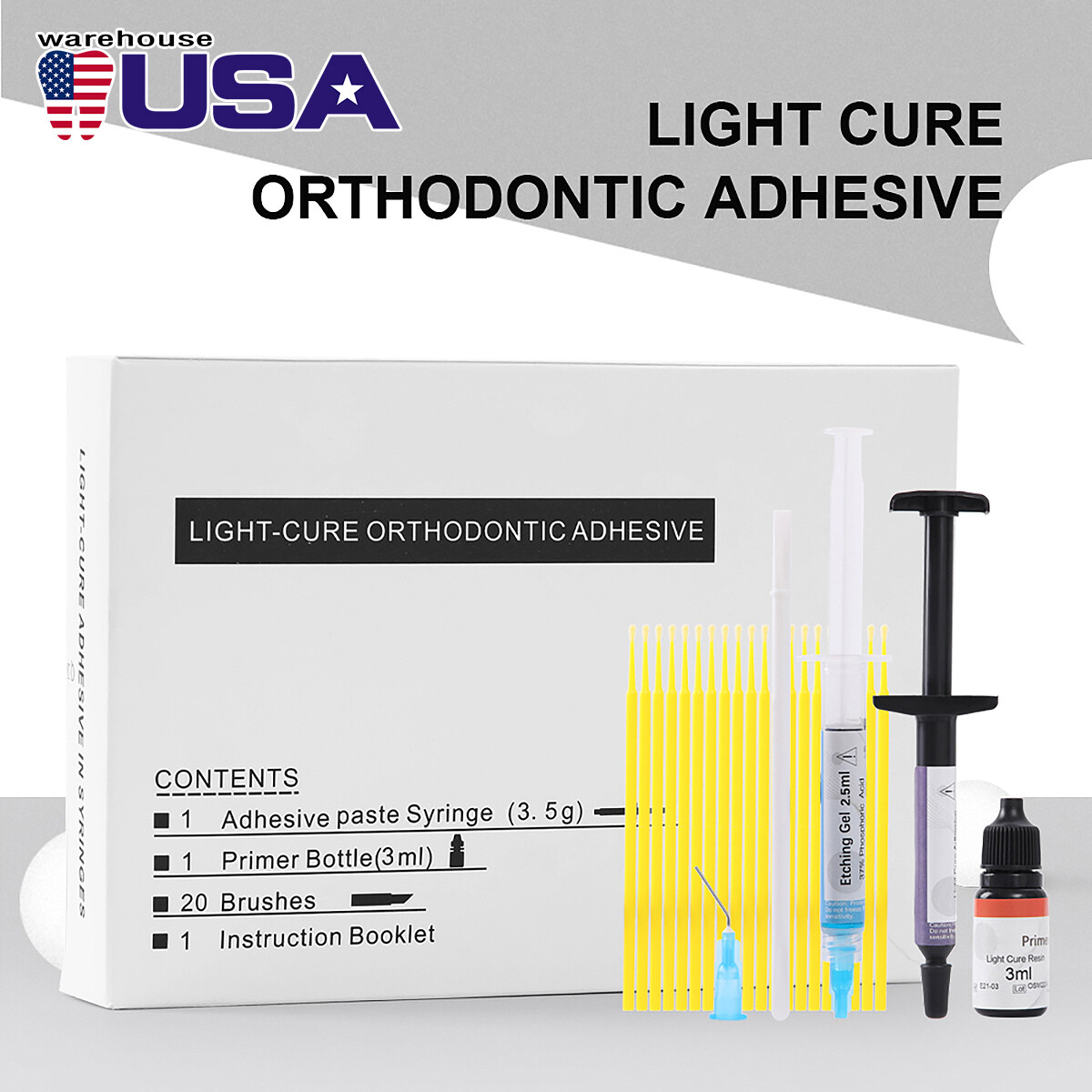 Dental Orthodontic Brackets Braces Mini Roth 022 /Light Cure Composite Resin Kit