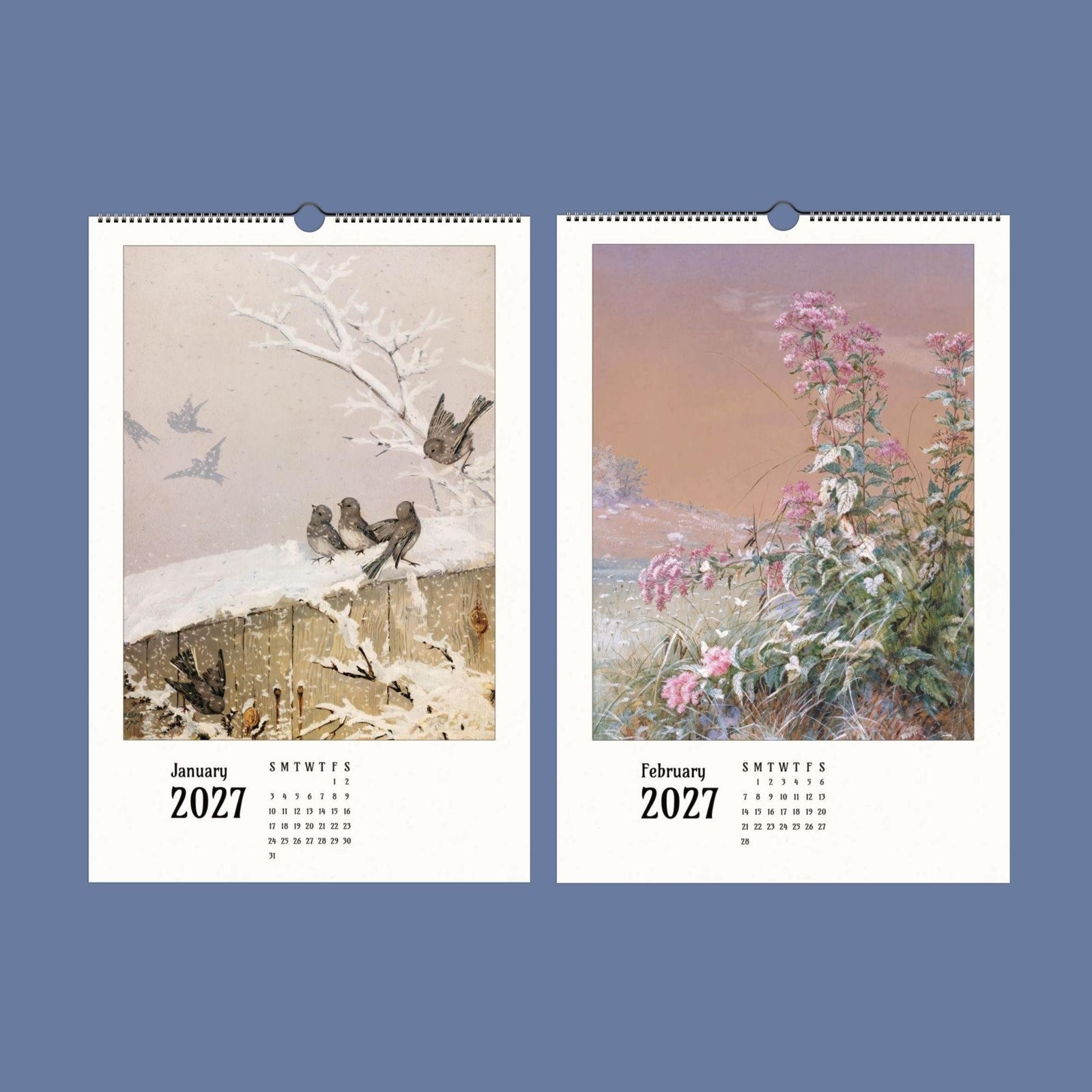 2027 Fidelia Bridges Wall Calendar – Botanical Bird Watercolor Gift, 11×16.5″