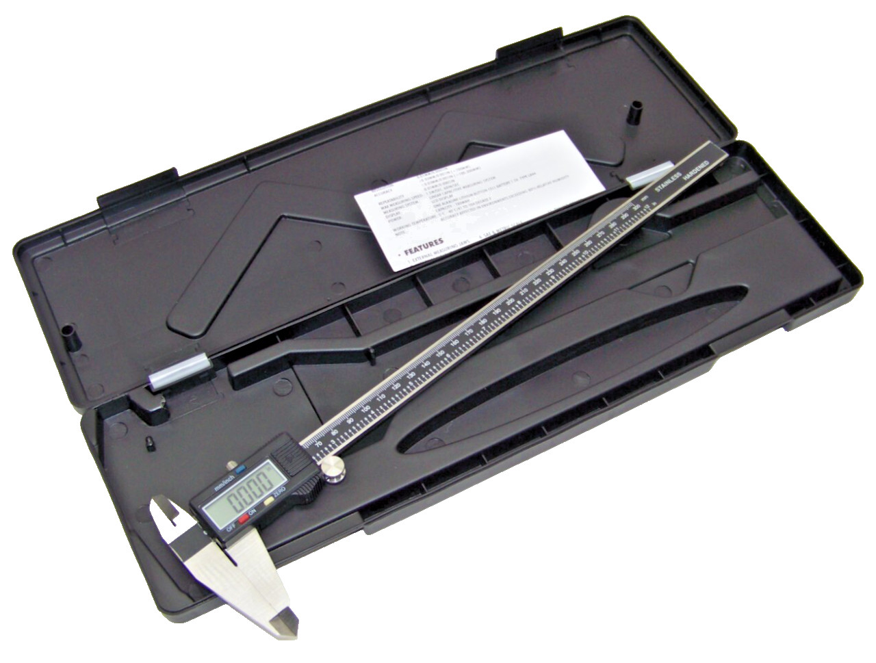 12″ Electronic Digital Caliper Precision Stainless Inch/Metric LCD Dial w/ case