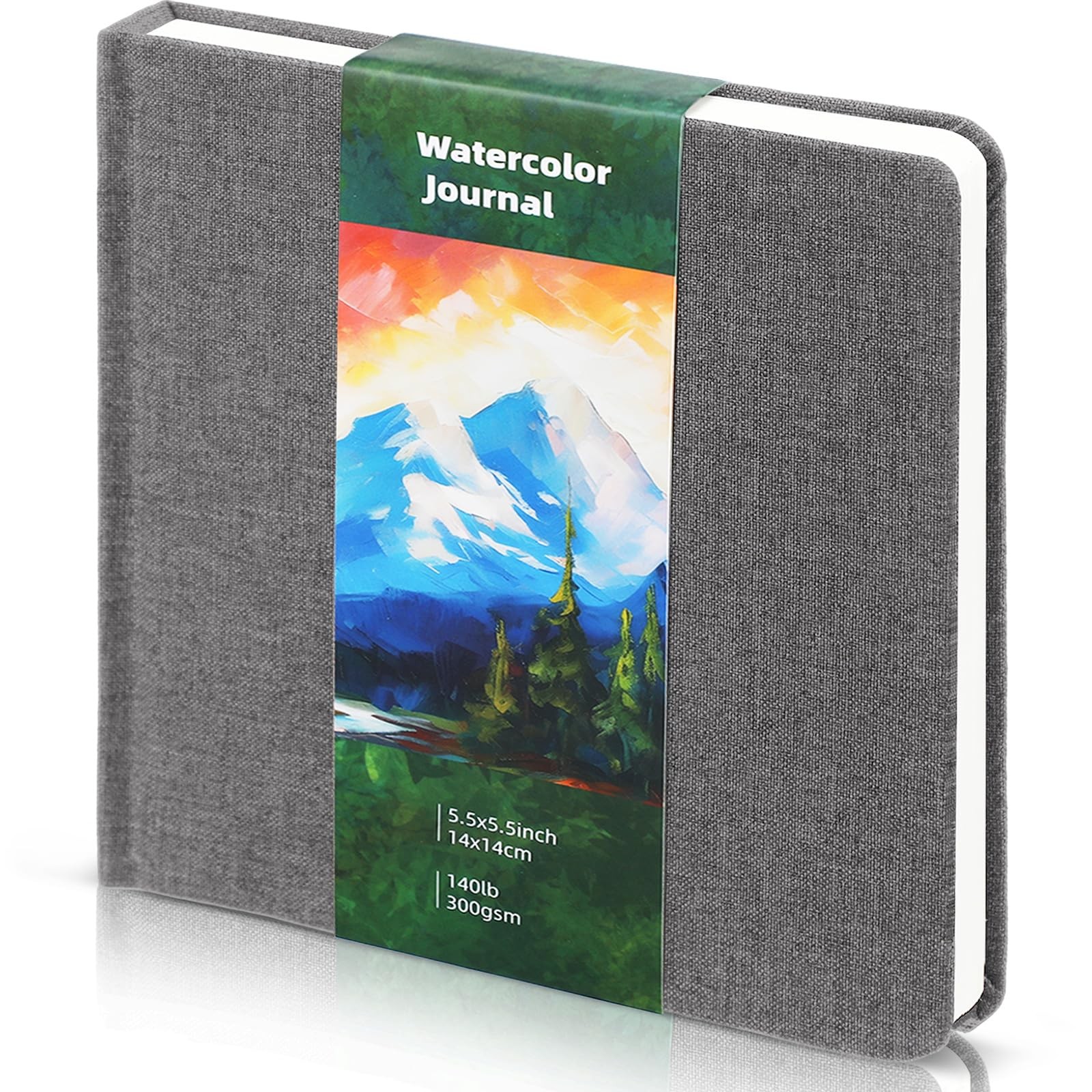 Dispowreath 5.5 x in Watercolor Sketchbook Journal 5.5×5.5 in, Gray