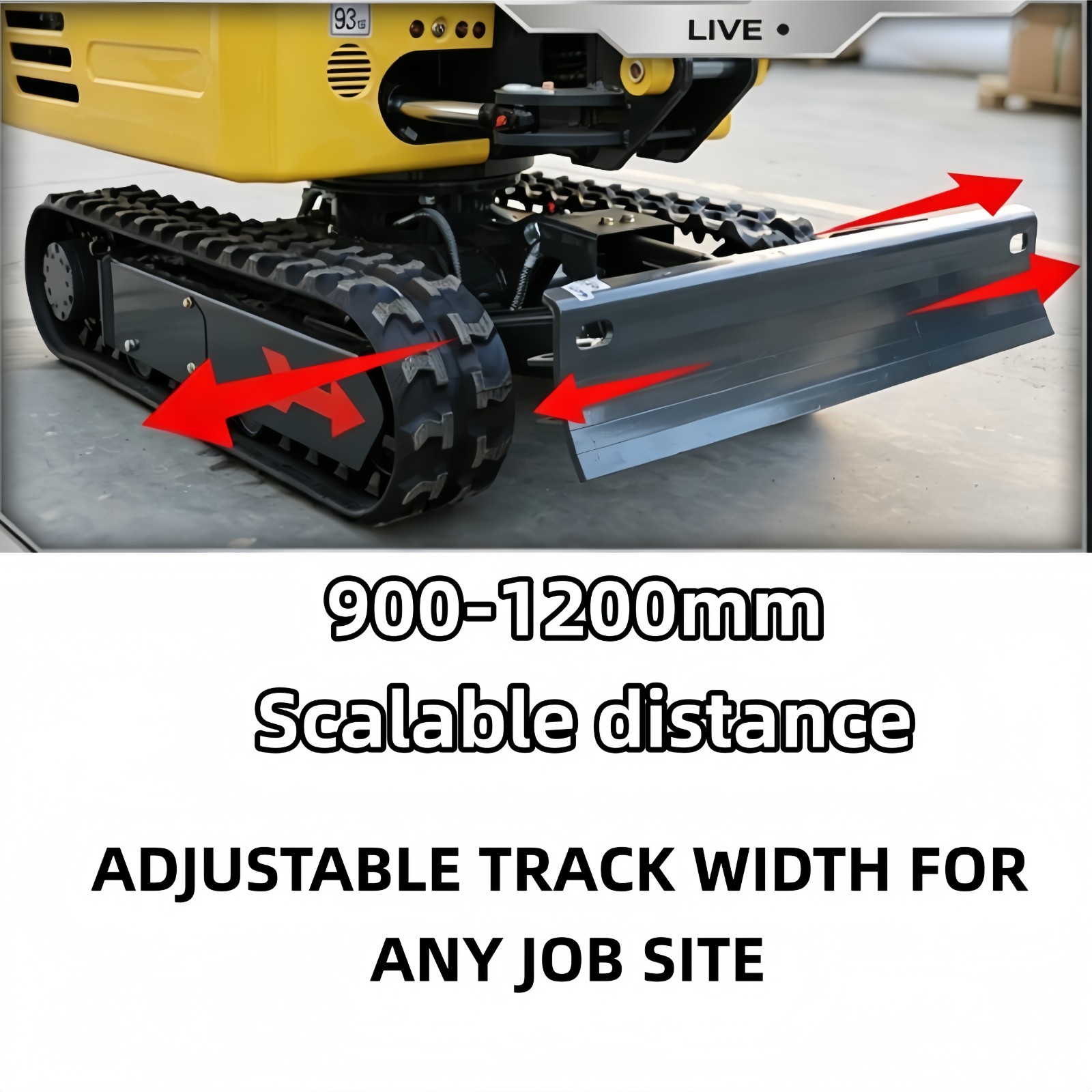 1.8TON Mini Excavator Kubota Engine Side Swing & Extendable Tracks 7 Attachments