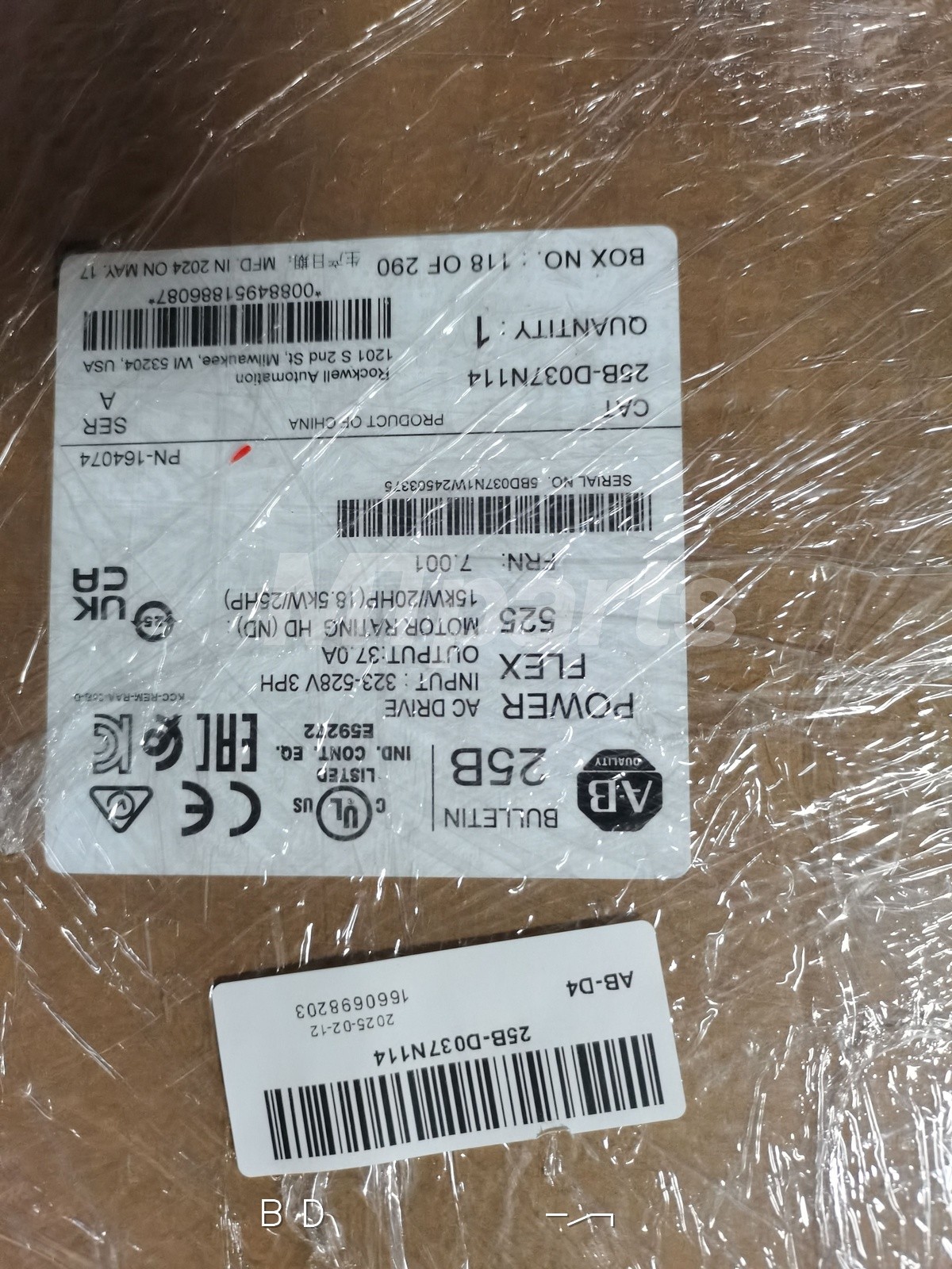 Surplus 1× Allen-Bradley 25B-D037N114 New US Seller 1 year warranty