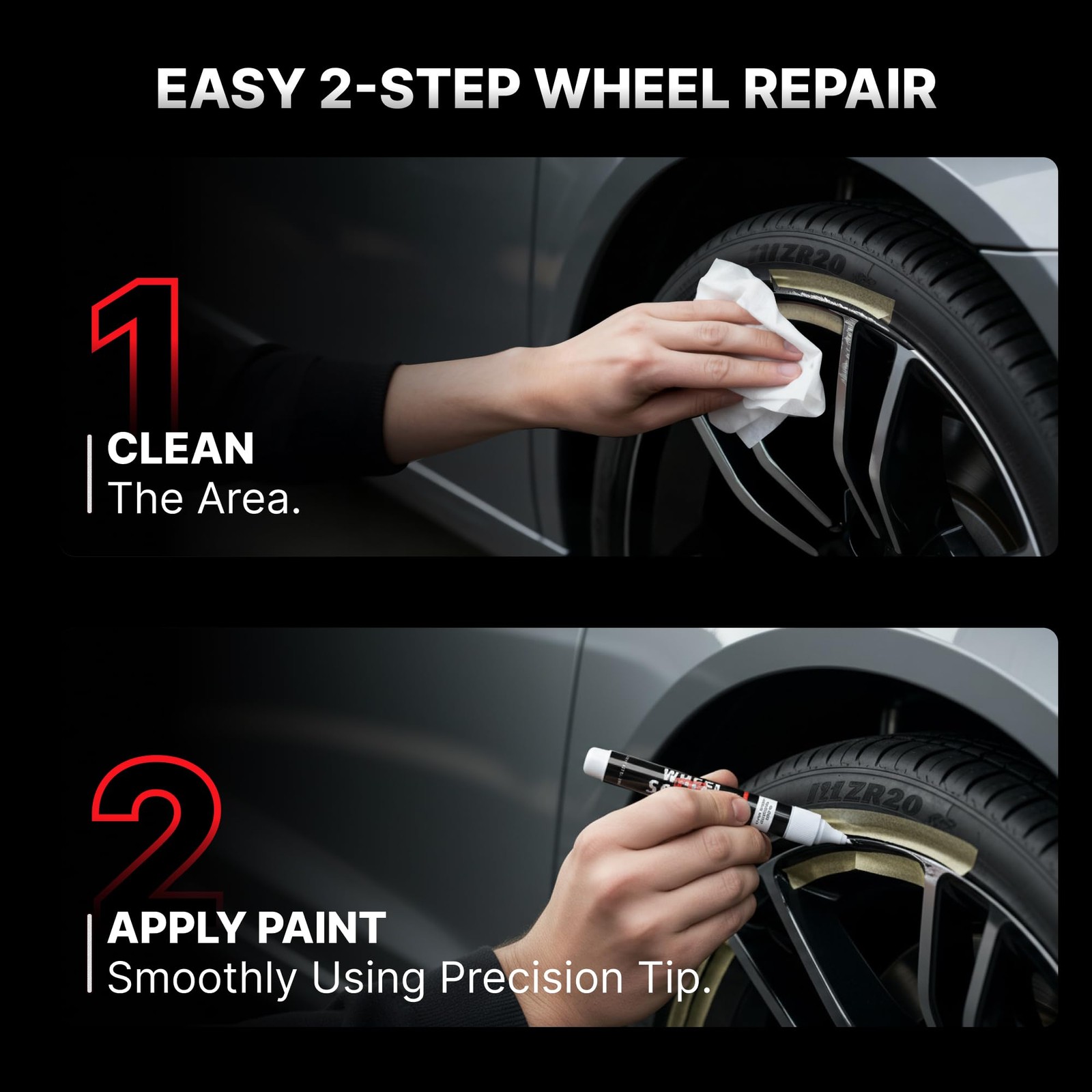 ® Dark Grey Magic Car Scratch Remover Pen – Alloy Wheel Touch Up Paint Pen fo…