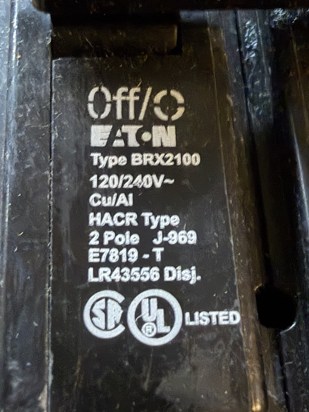 Eaton BRX2100 , 120/240V, Two-Pole Thermal Magnetic Circuit Breaker