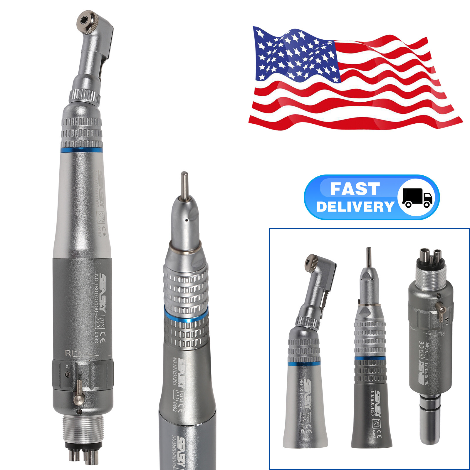NSK Style Dental High Low Speed Handpiece LED / No LED E-type Push Buttobn FG/RA