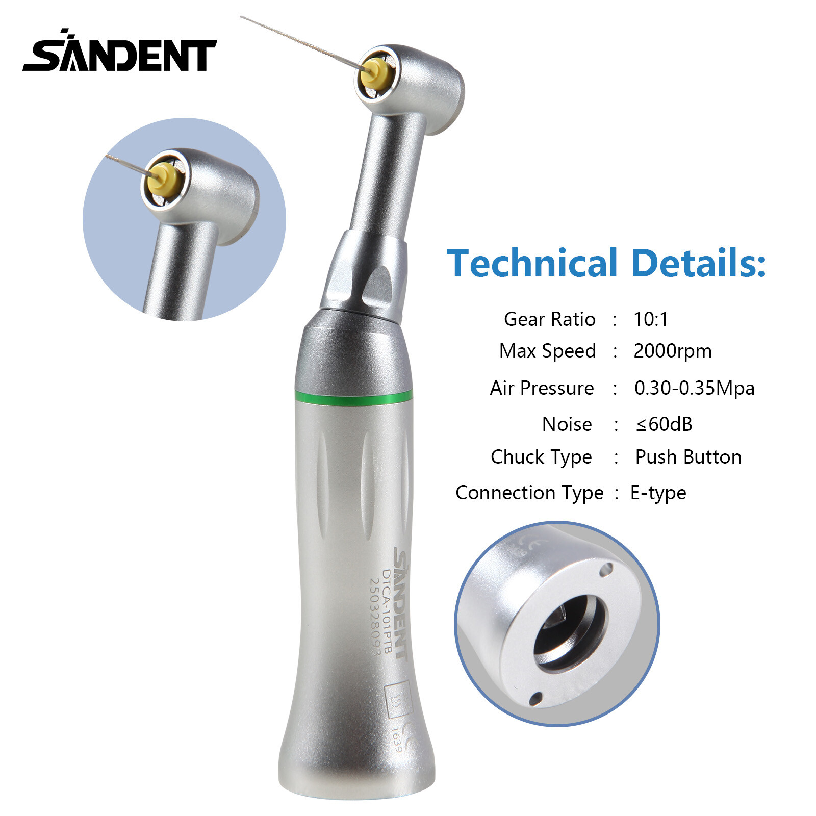 Dental Endo Reciprocating Handpiece 10:1 Contra Angle Endodontic 90° M4 NSK