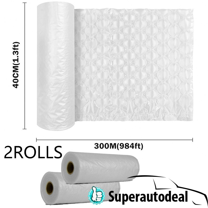 984ft x 16″ Air Cushion Machine Film Bubble Pillow Packaging Padding Roll 2 Pack