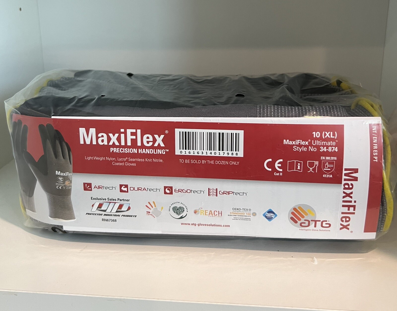 New MaxiFlex Ultimate 34-874 Seamless Nylon Gloves Nitrile 12 Pk. Various Sizes