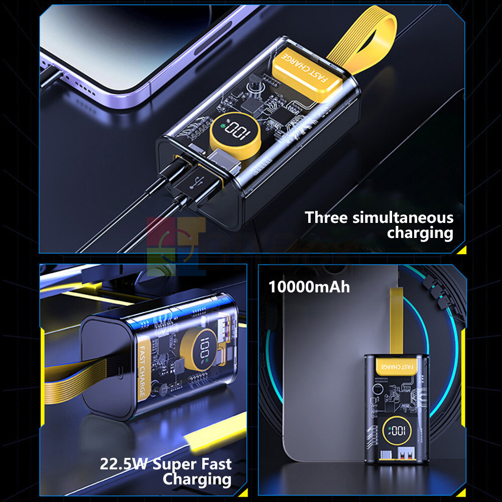 DIY Kits Power Bank Box PD 22.5W Portable 18650 USB Power Bank Case 10000mAh