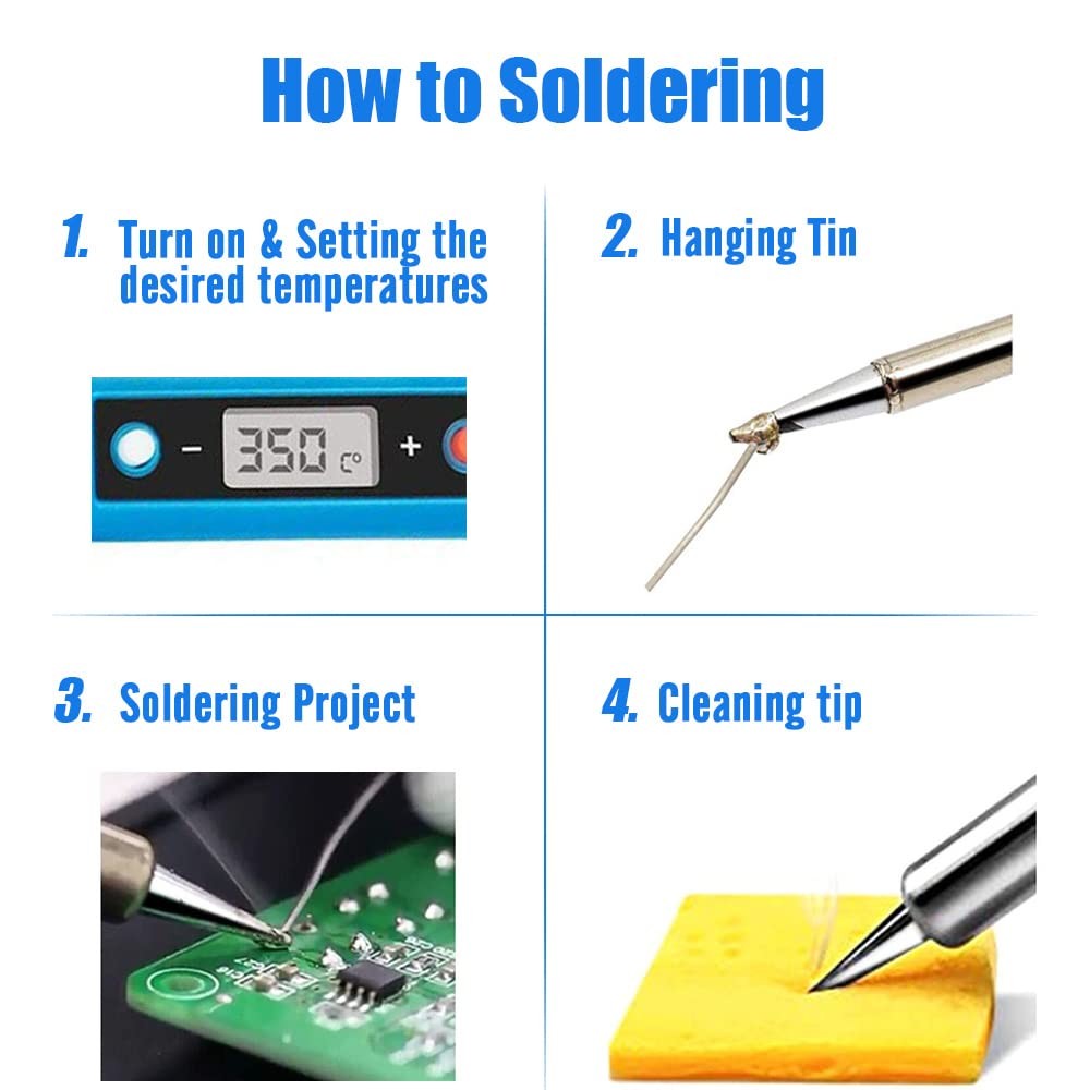 LDK 80W Soldering Iron Kit, LCD Digital Welding 80w Blue